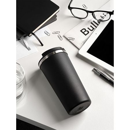 Термокружка вакуумная Palermo, серая, матовая поверхность