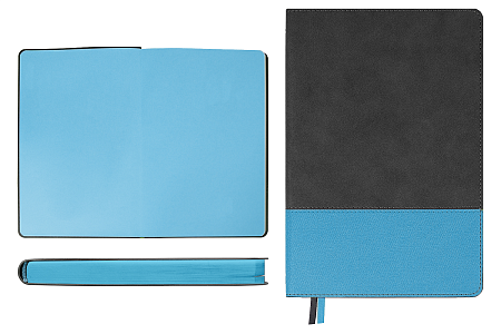 Ежедневник Flexy Treviso Nuba Sand Color А5, серый/голубой, недатированный, в гибкой обложке