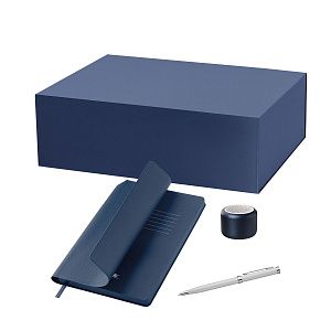 Подарочный набор Пассион, Молто (Passion, Molto), синий (колонка, ежедневник, ручка)