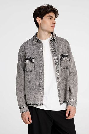 Куртка джинсовая O3, серая, размер 3XL/4XL