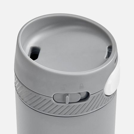 Термостакан X1 с цветной кнопкой, серый с белым