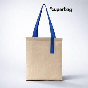 Шоппер Superbag Light, с внутренним креплением-полукольцо (неокрашенный с синим)