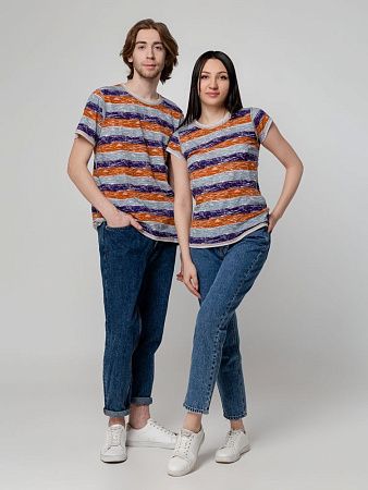 Футболка мужская Rayet двусторонняя, оранжевая с фиолетовым, размер L