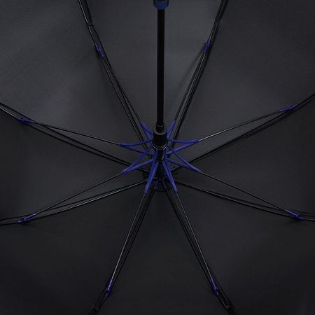 Зонт-трость Hidecolor с цветными спицами, черный с синим