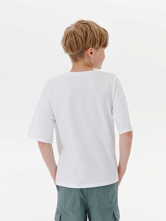 Футболка детская оверсайз Teezer, белая, размер 6 лет (110-116 см)