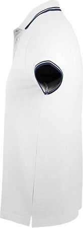 Рубашка поло женская Pasadena Women 200 с контрастной отделкой, белая с синим, размер XXL