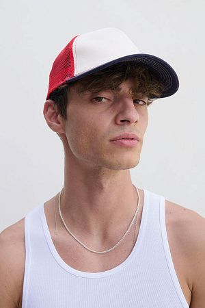 Бейсболка Blink, синяя (джинс) с бежевым