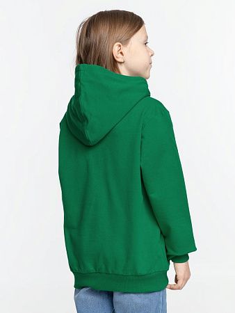Толстовка с капюшоном детская Kirenga Kids, зеленая, размер 10 лет (130-140 см)