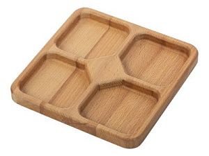 Менажница квадратная «Snacks», цвет: коричневый