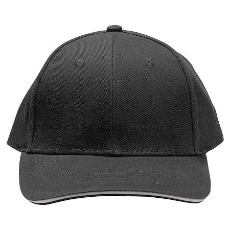 Кепка 6-панельная Oxford 300, c белым сендвичем, белая