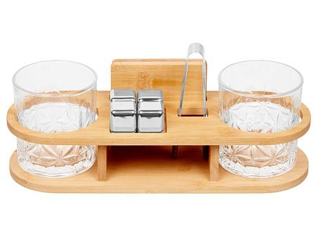Набор для виски на бамбуковой подставке «Boulevardier»
