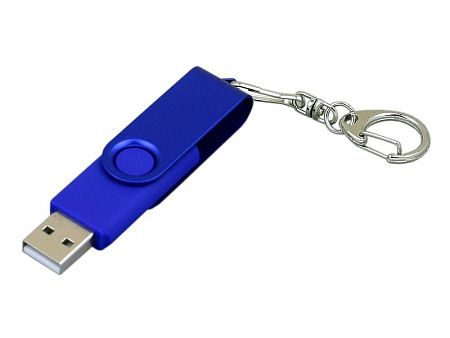 USB 2.0- флешка промо на 32 Гб с поворотным механизмом и однотонным металлическим клипом