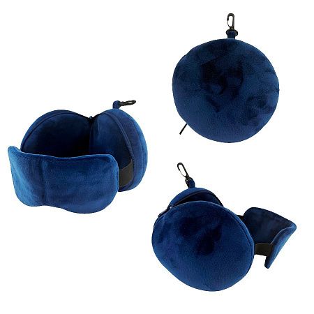 Подушка-маска для путешествий Mask, тёмно-синяя