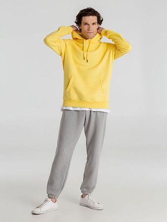 Толстовка с капюшоном унисекс King, желтая, размер S