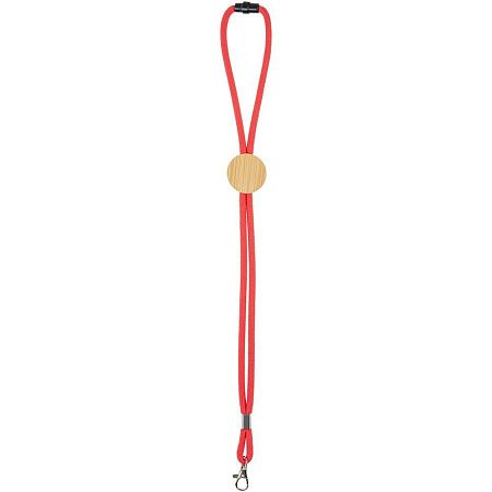 Шнурок для бейджа Tube Wood, красный