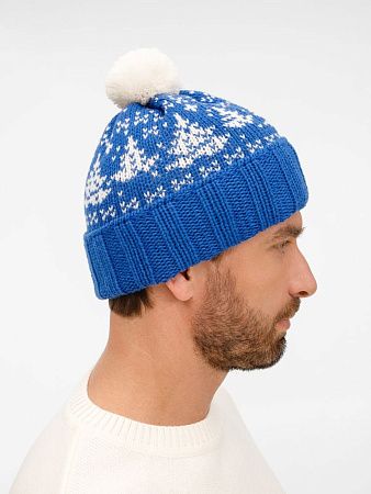 Шапка Holidale, синяя с молочным