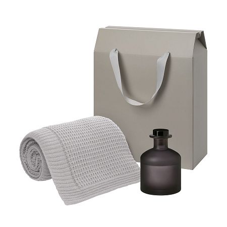 Подарочный набор Мизу (Mizu), Мальта Софт (Malta Soft), серый (диффузор, плед)