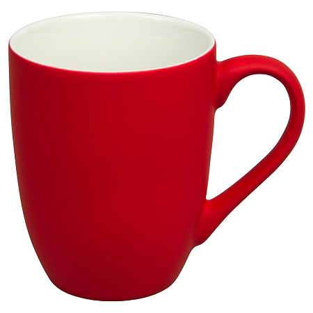 Кружка фарфоровая Casa Grande Tulip Soft софт тач, красная/белая, 350 мл