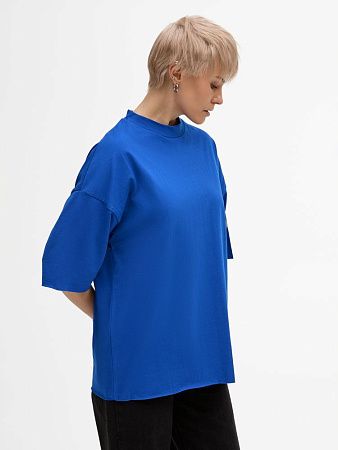 Футболка унисекс оверсайз T1, синяя, размер M/L