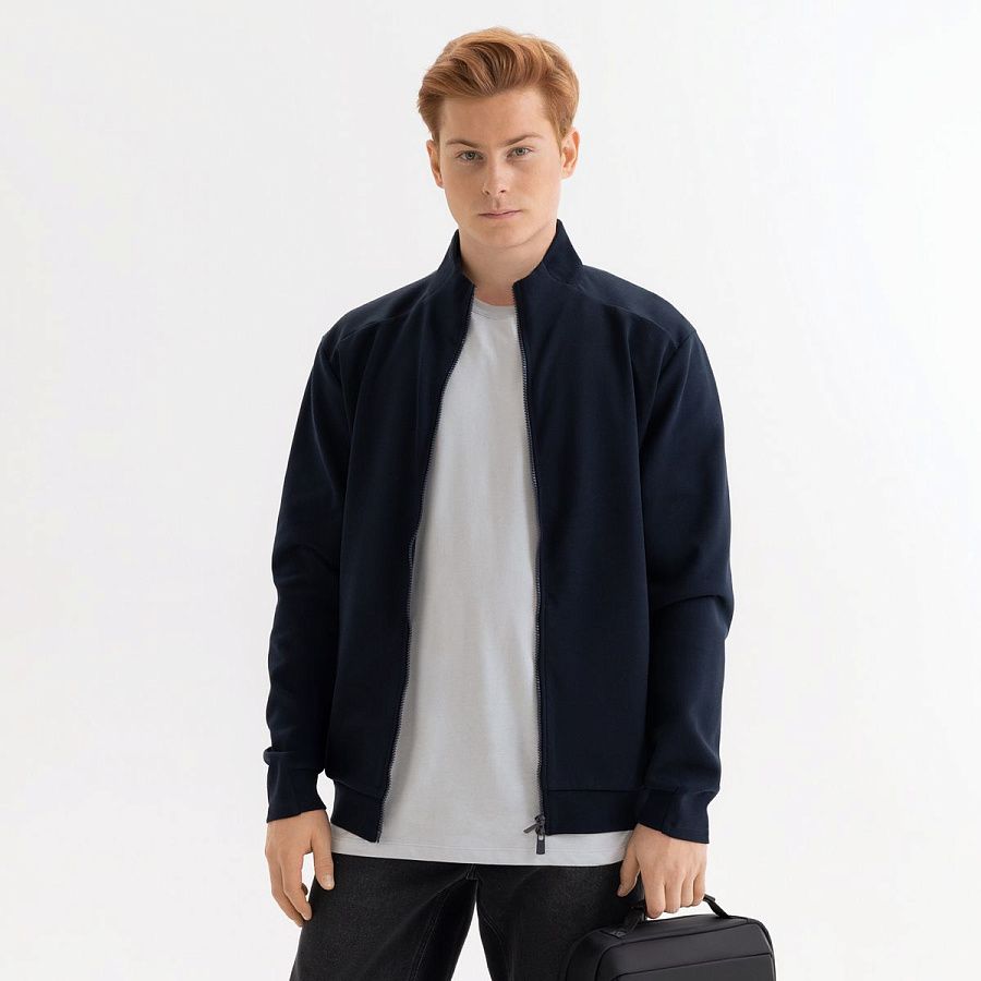 Толстовка на молнии ASTIN темно-синяя, размер L