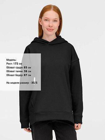 Худи оверсайз унисекс Tolla, черное, размер M/L