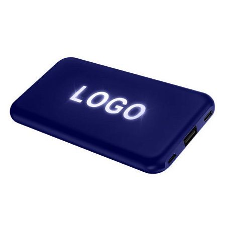 Внешний аккумулятор Kugo, 10000 mAh с подсветкой гравировки, черный