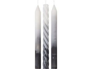 Набор столовых свечей с градиентом «Flicker & Flow», цвет: белый, серый