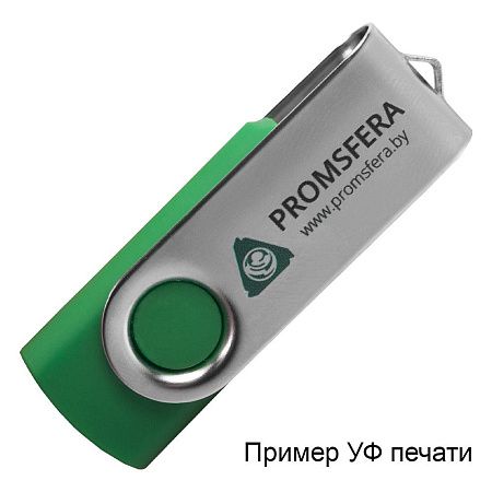 Флеш накопитель Twister 16GB, пластик Софт Тач/металл, зеленый/серебро