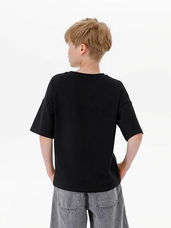 Футболка детская оверсайз Teezer, черная, размер 12 лет (146-152 см)