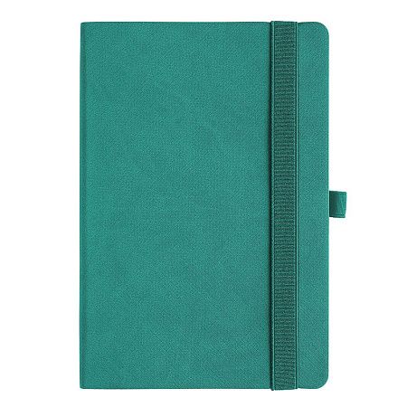 Ежедневник Flexy Line Linen А5, бирюзовый/бирюзовый, недатированный, в гибкой обложке, с резинкой и петлей для ручки