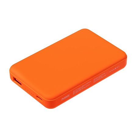 Внешний аккумулятор Ларго PD (Largo PD) 5000mAh с функцией беспроводной зарядки 15W, оранжевый