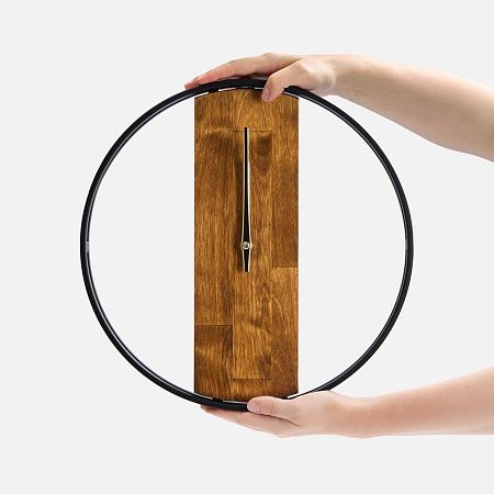 Часы Woodix, черные с коричневым