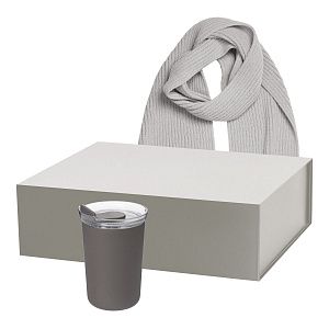 Подарочный набор Strada, Forges, серый (термокружка, шарф)