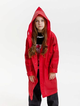 Дождевик детский RainDrop Kids, красный, размер 12 лет (142-152 см)