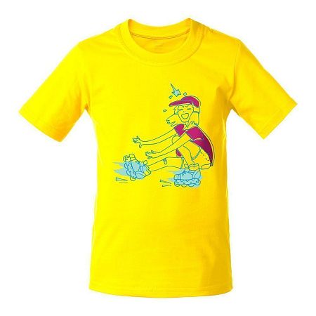 Футболка детская Roller Skates, желтая, размер 6 лет (106-116 см)