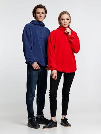 Анорак флисовый унисекс Fliska, темно-синий, размер XL/2XL