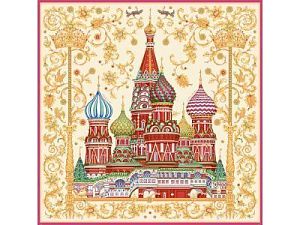 Платок «Собор Василия Блаженного», цвет: многоцветный