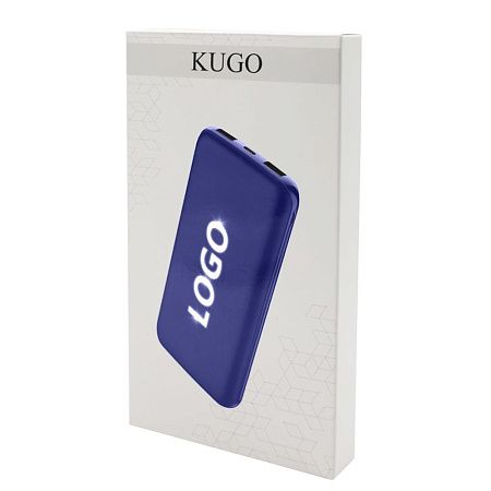 Внешний аккумулятор Kugo, 10000 mAh с подсветкой гравировки, черный