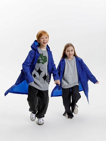 Дождевик детский RainDrop Kids, ярко-синий, размер 8 лет (118-128 см)