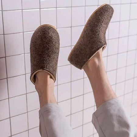 Домашние валенки Cant, серо-коричневые (натуральные), размер 38