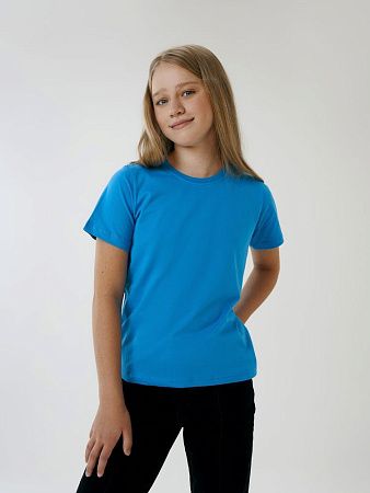 Футболка детская T-Bolka Kids, бирюзовая, размер 10 лет (130-140 см)