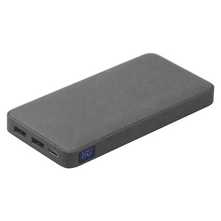 Внешний аккумулятор (powerbank) «WeCharge Velvet», 10 000 mAH, 5V -2A , c цифровым дисплеем для контроля заряда, серый