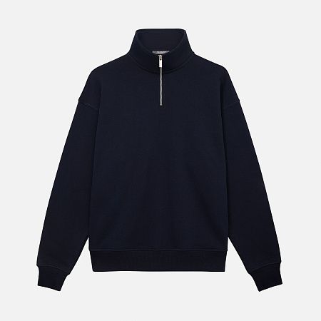 Толстовка на молнии унисекс FLOW, темно-синяя