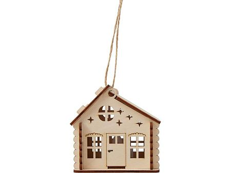 Деревянная подвеска на елку с подсветкой «Lumihut»