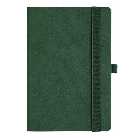 Ежедневник Flexy Line Linen А5, зеленый/зеленый, недатированный, в гибкой обложке, с резинкой и петлей для ручки