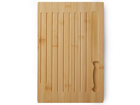 Разделочная доска из бамбука «Круста» с хлебным ножом