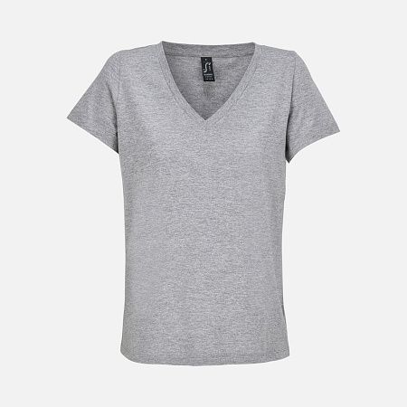 Футболка женская Regent Women с V-образным вырезом, серый меланж, размер XS