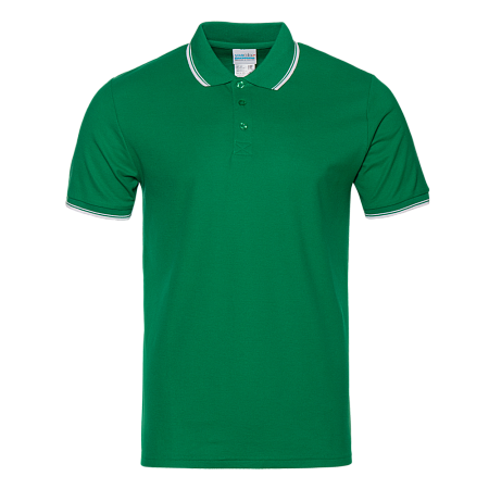 Рубашка поло мужская STAN с окантовкой хлопок/полиэстер 185, 04T, Зелёный,  (30)  (48/M)