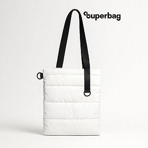 Шоппер Superbag Bubble, с кнопкой (белый с черным)