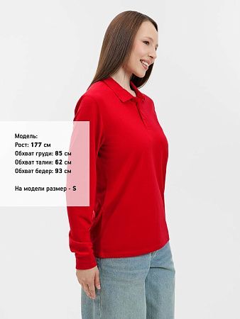 Рубашка поло с длинным рукавом Prime LSL, красная, размер 3XL